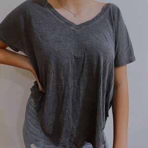 Grey v neck top